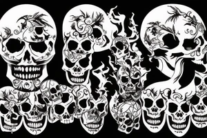 phoenix with skull on head tattoo idea