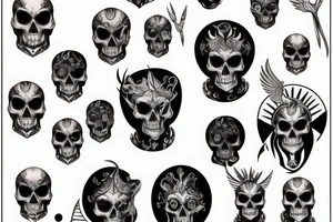 phoenix with skull on head tattoo idea