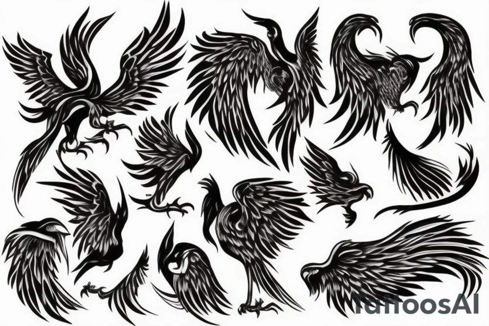 burning phoenix tattoo idea