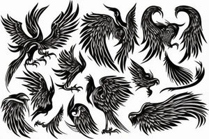 burning phoenix tattoo idea
