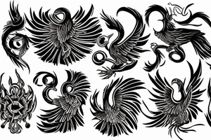burning phoenix tattoo idea