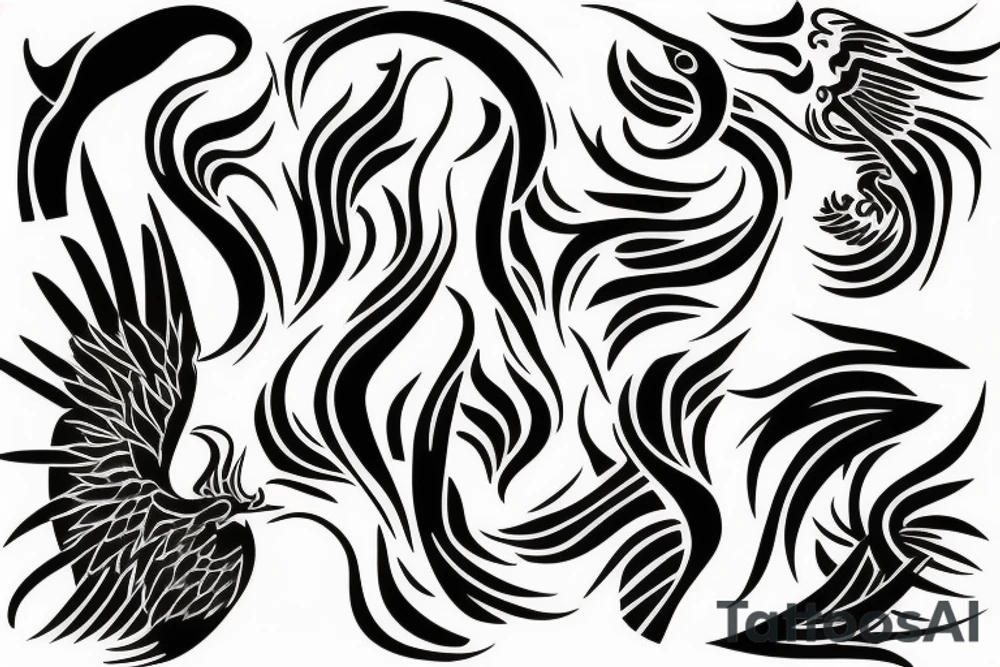 burning phoenix tattoo idea