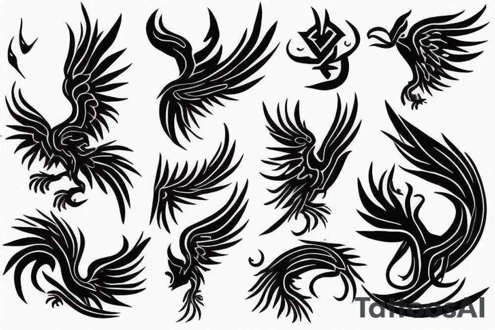 burning phoenix tattoo idea