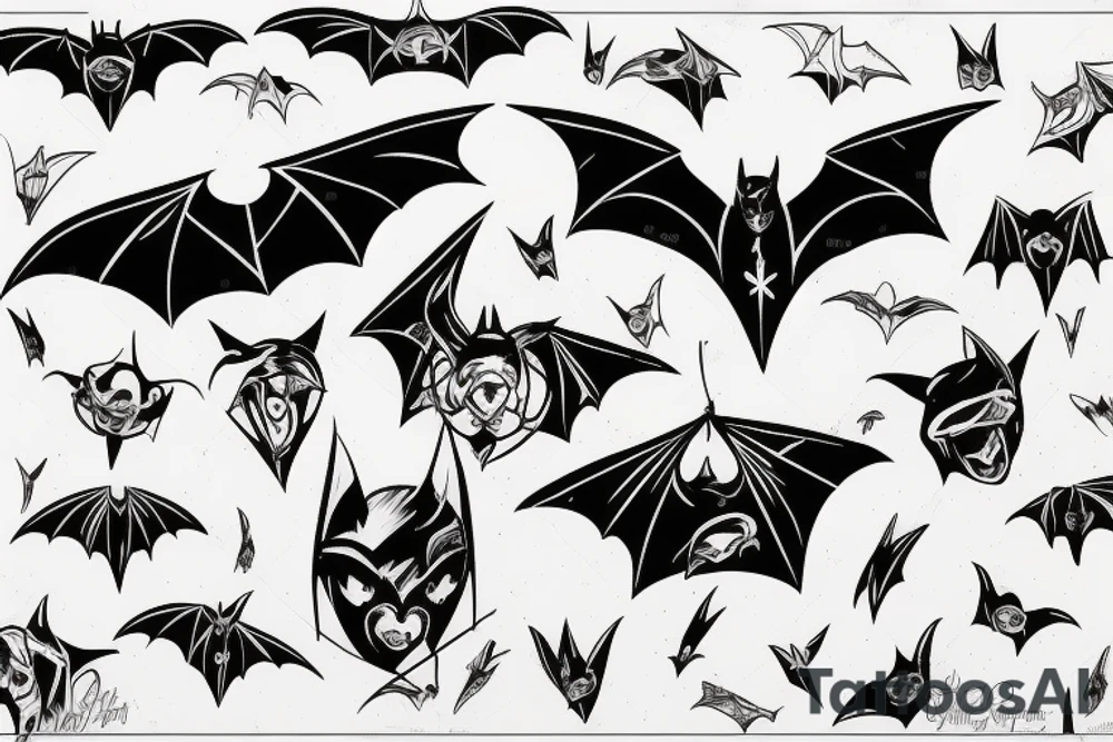 Bat hanging upside down tattoo idea