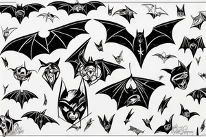 Bat hanging upside down tattoo idea