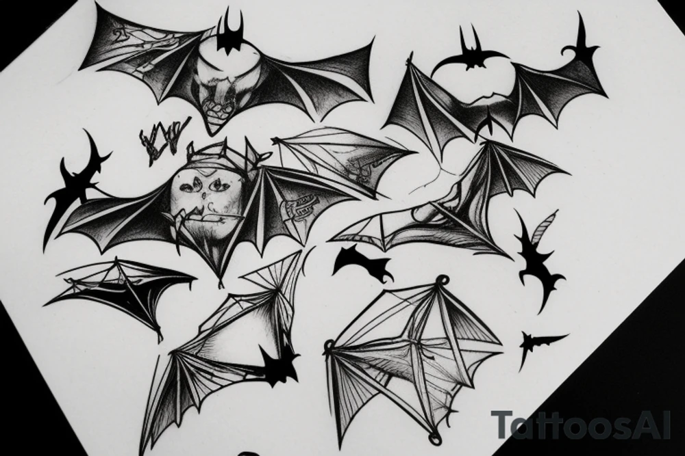 Bat hanging upside down tattoo idea