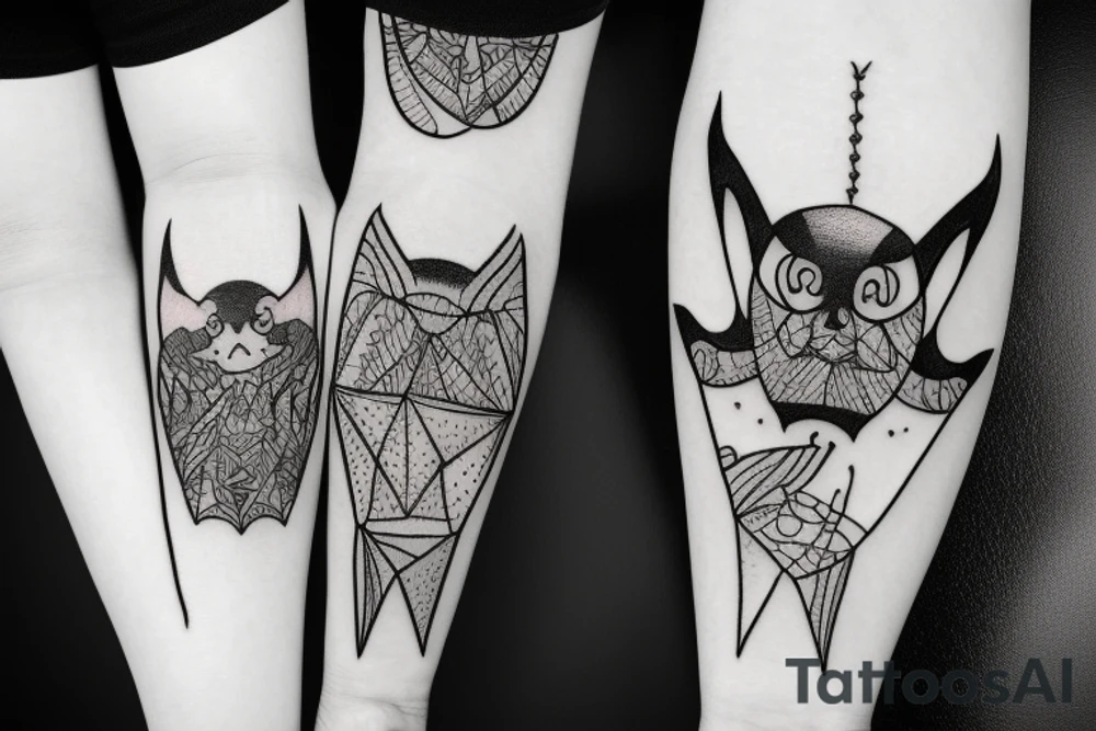 Bat hanging upside down tattoo idea