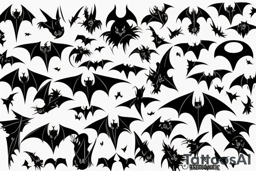 Bat hanging upside down tattoo idea