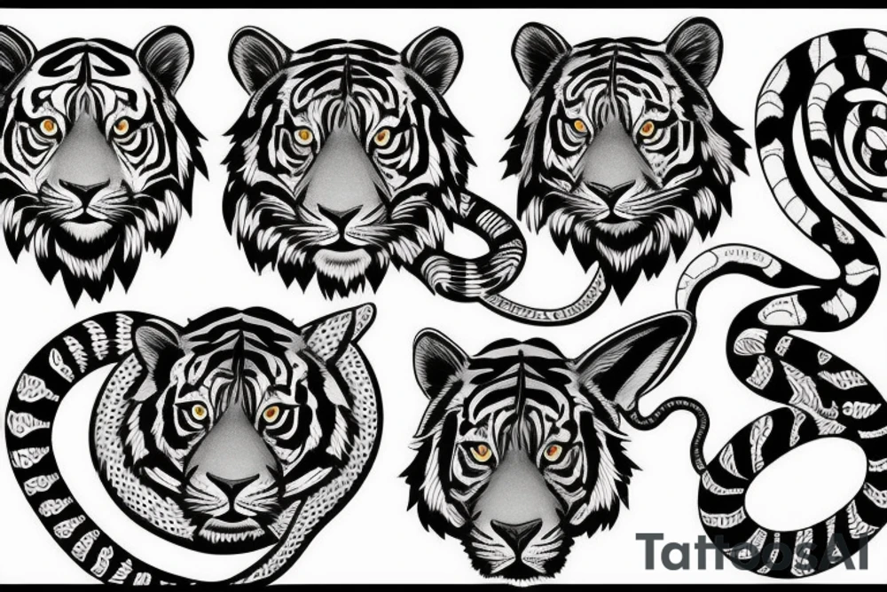 tiger, rabbit, monkey, snake tattoo idea