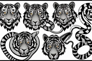 tiger, rabbit, monkey, snake tattoo idea