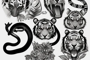 tiger, rabbit, monkey, snake tattoo idea