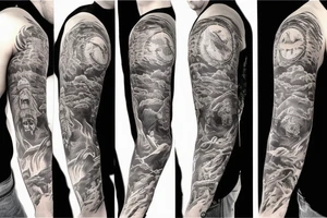 Cowboy western sleeve tattoo idea