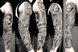 Cowboy western sleeve tattoo idea
