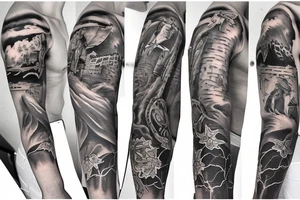 Cowboy sleeve tattoo idea