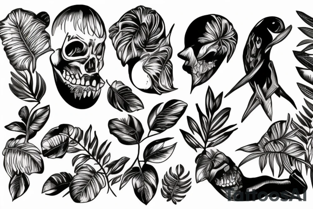 Rotten and paralyzed in a tropical paradise tattoo idea
