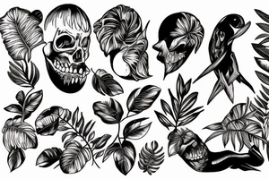 Rotten and paralyzed in a tropical paradise tattoo idea