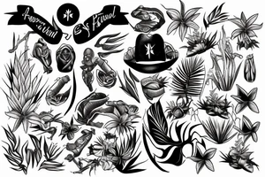 Rotten and paralyzed in a tropical paradise tattoo idea