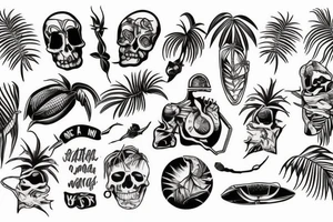 Rotten and paralyzed in a tropical paradise tattoo idea