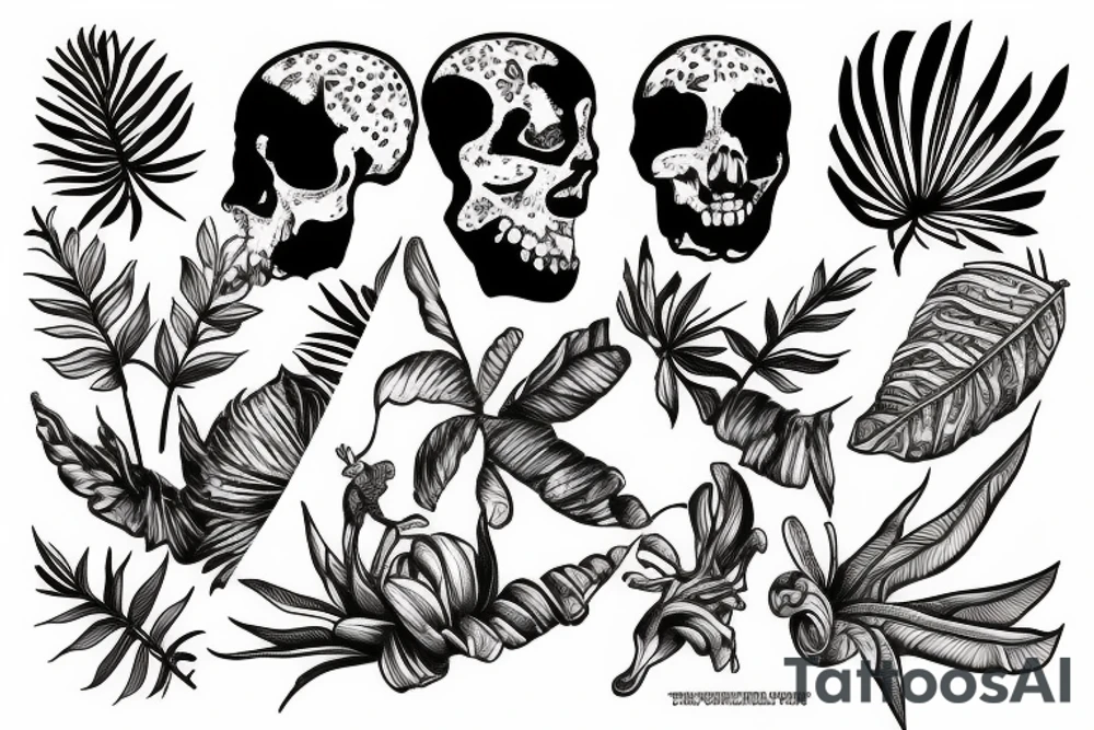 Rotten and paralyzed in a tropical paradise tattoo idea
