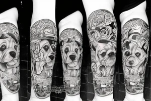 dog riding bike tattoo idea