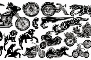 dog riding bike tattoo idea