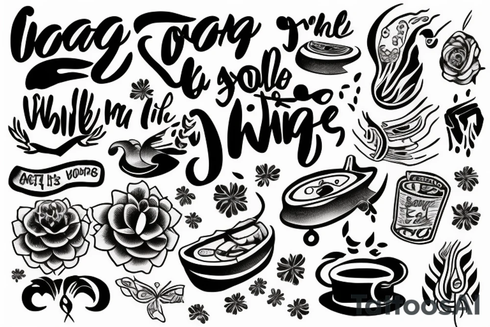 The idea of floating along in life and not worrying about all small things tattoo idea