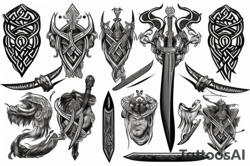 Viking sword tattoo idea