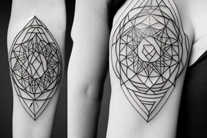 minimalist geometric tattoo with a spiritual message tattoo idea