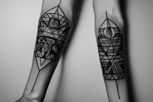 minimalist geometric tattoo with a spiritual message tattoo idea