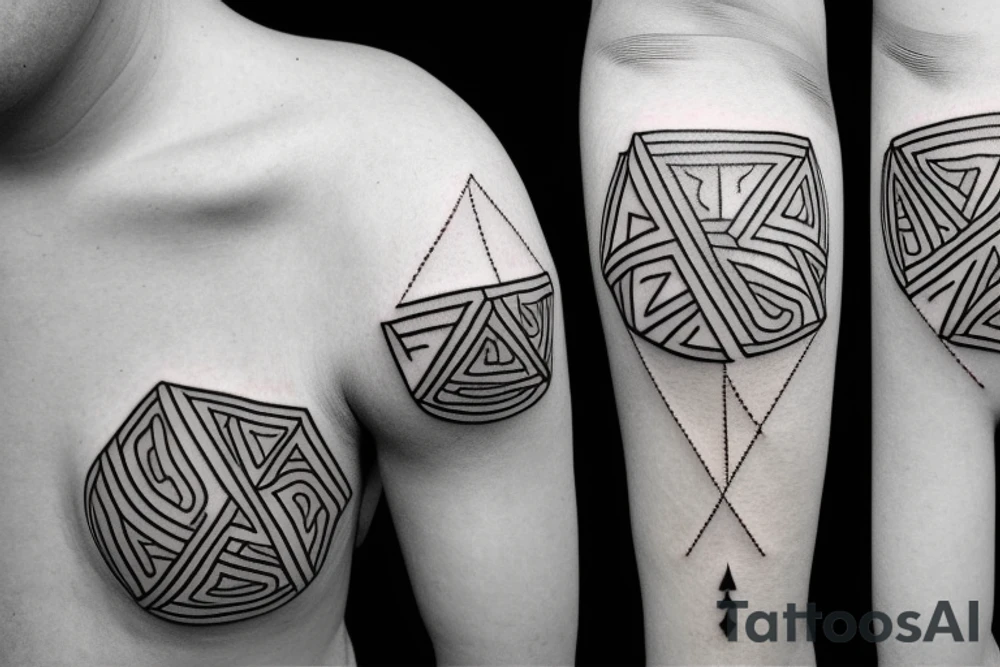 simple minimalist geometric shape tattoo with a spiritual message tattoo idea