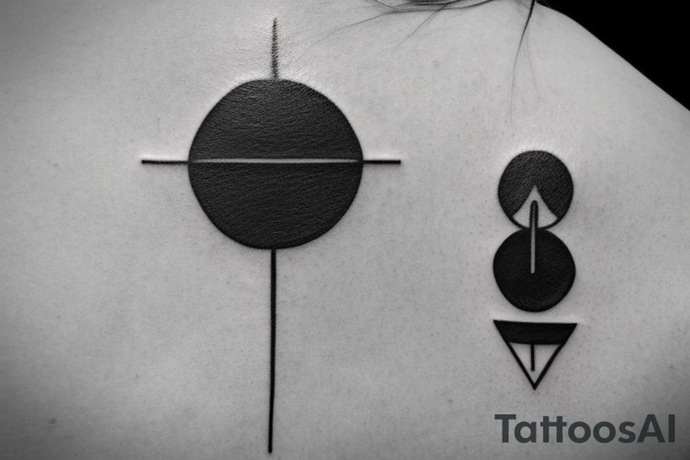 simple minimalist geometric shape tattoo with a spiritual message tattoo idea