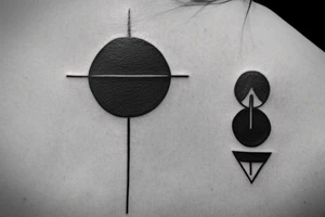 simple minimalist geometric shape tattoo with a spiritual message tattoo idea
