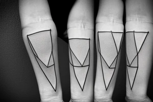 simple minimalist geometric shape tattoo with a spiritual message tattoo idea