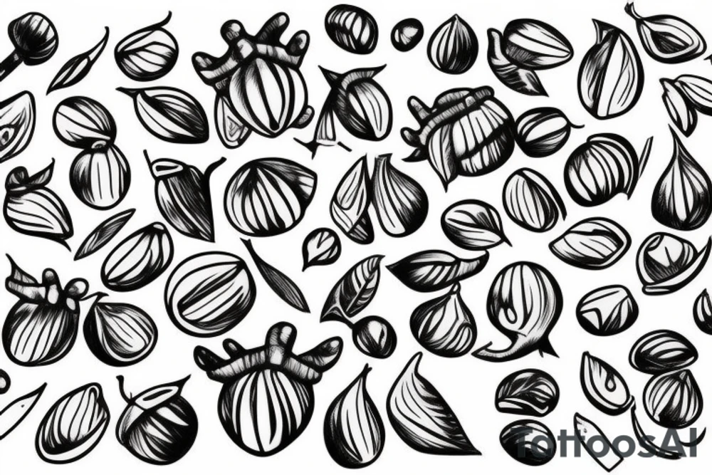 three detailed chestnuts tattoo idea