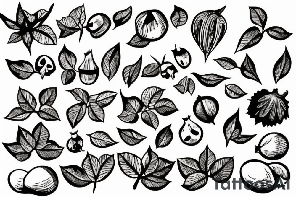 a group of friendly chestnuts tattoo idea