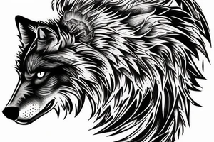 Family wolf strenght power warrior honor happines love tattoo idea