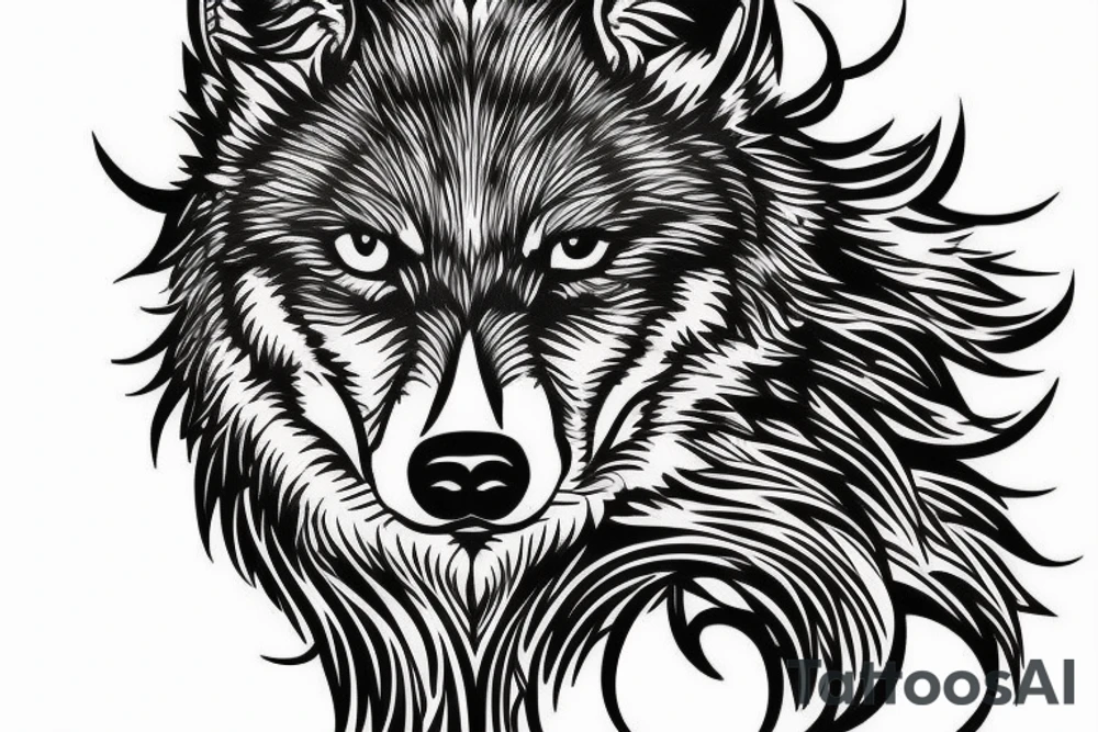 Family wolf strenght power warrior honor happines love tattoo idea