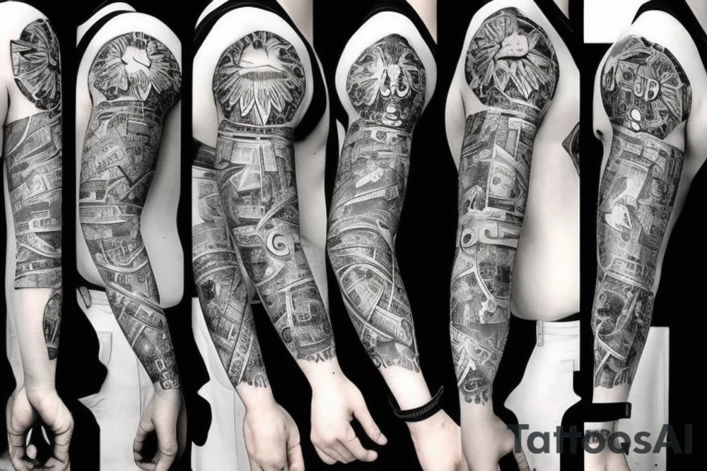 World War 2 sleeve tattoo idea