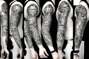 World War 2 sleeve tattoo idea