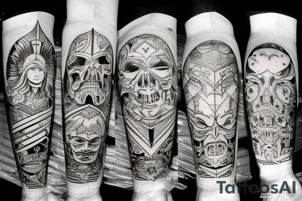 Family strenght power warrior honor happines love tattoo idea