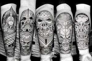 Family strenght power warrior honor happines love tattoo idea