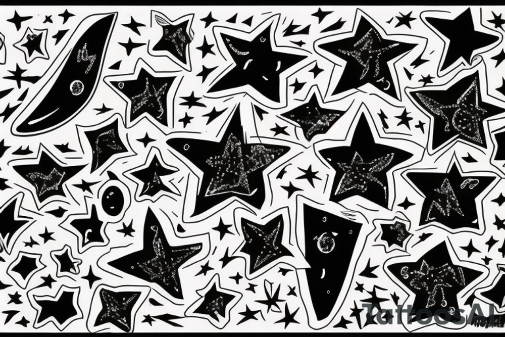 shooting star tattoo idea