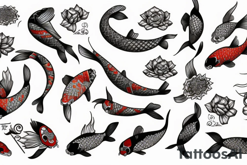 Geometrical Koi fish tattoo idea