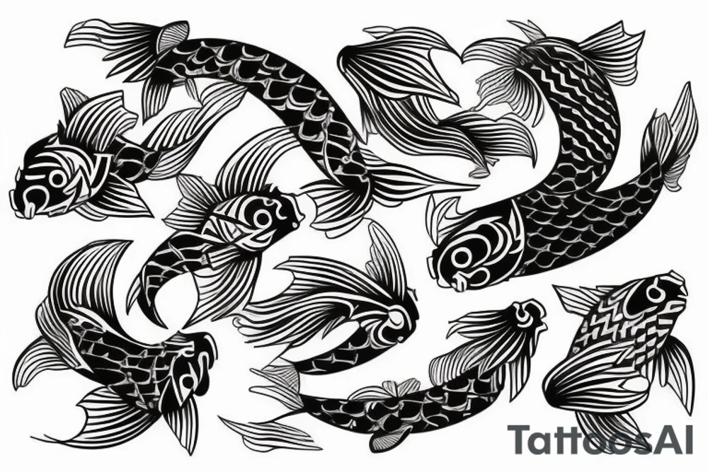 Geometrical Koi fish tattoo idea