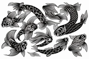 Geometrical Koi fish tattoo idea