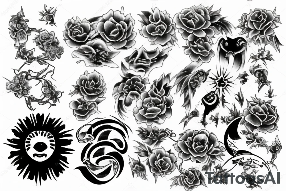 rising sun tattoo idea