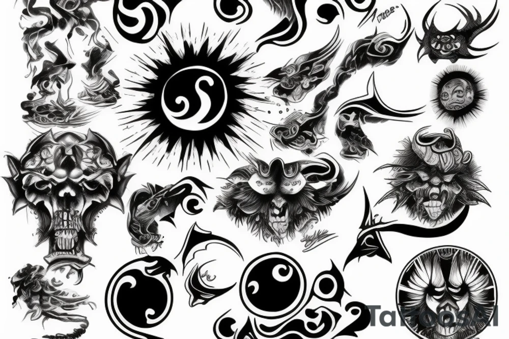 rising sun tattoo idea