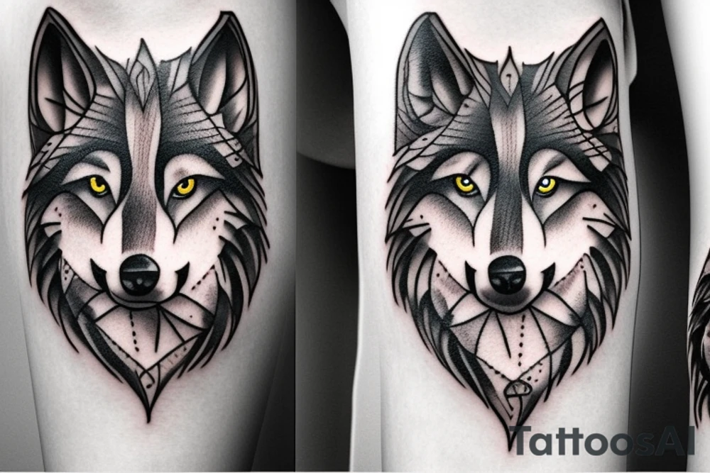 Wolf bleeding tattoo idea