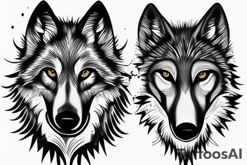 Wolf bleeding tattoo idea