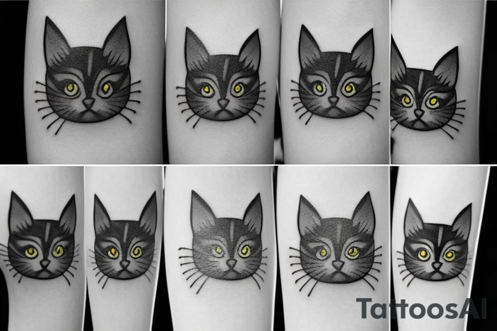 black cat with a funny hat tattoo idea